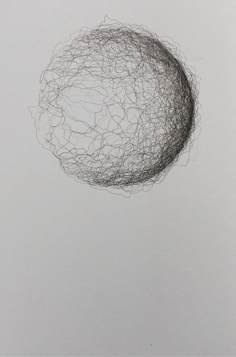 Aaron Dees, Lines of Position, Pen Plotted Simulation - Reinterpreting the paths of fishing vessels from a single Norwegian port, 2021.