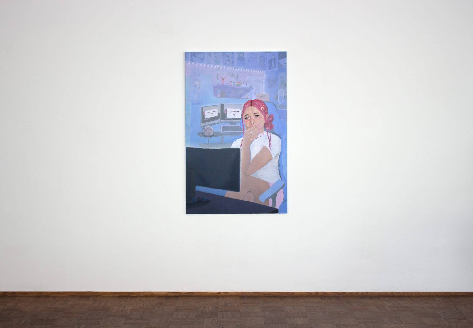 Frances Hannigan, THE FOLLOWING CONTENT MAY BE UPSETTING, 2023, acrylic on canvas, 1300 x 800mm