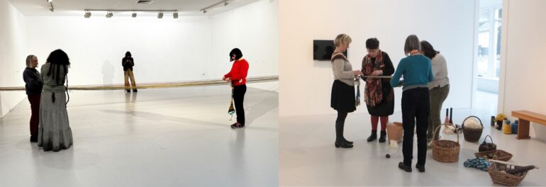 Marta Romani &amp; Karl Logge, Weaving Meitheal, Participatory event, LSC 2025, photo credit: Sean O'Reilly