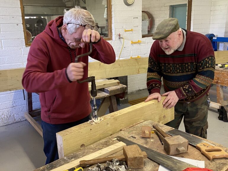 David Spence and North Leitrim Men's Shed making a Shaving Horse, LSC 2022