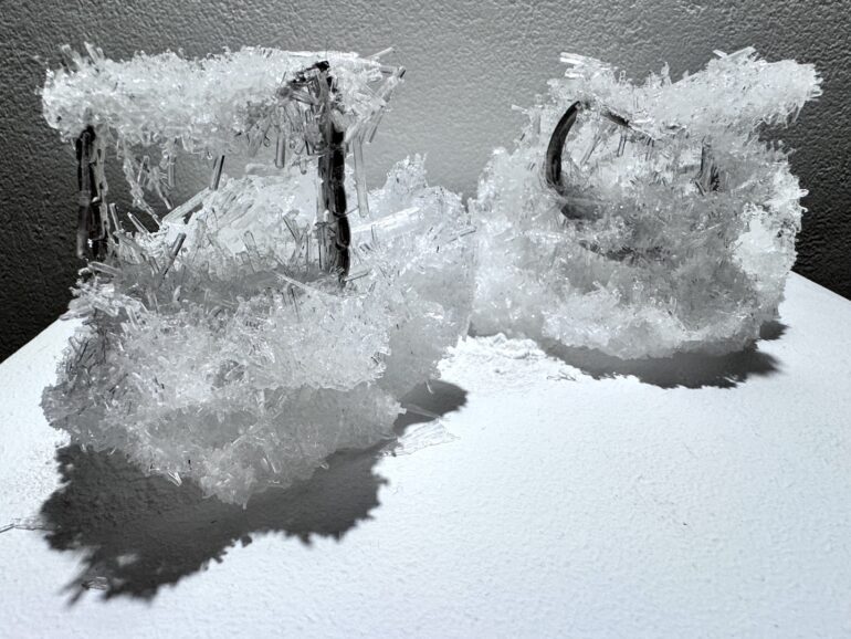 Bernie Colhoun, Frozen in Time, crystallised watches, 10 x 26 x 20cm, 2025