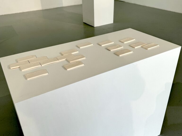 Simon Browne, a tile map, porcelain, 2025