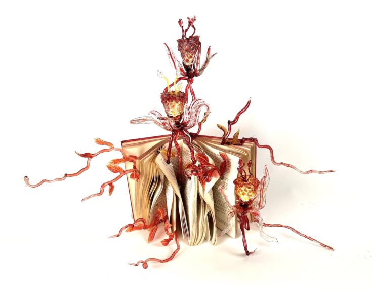 Lindsay LeBlanc, Vegetal Alterity, 2022
Found books, borosilicate glass, Dimensions variable
Image courtesy of the artist