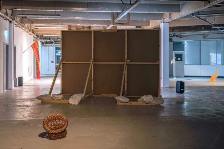 Nollaig Molloy, film and sculptural installation exhibition at Queens Street Studios Belfast 2024.