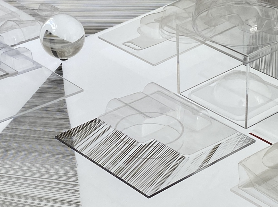 Mary Ruth Walsh Cap a City 2 marker on lightbox and found packaging 2023detail 2 photo e Lang